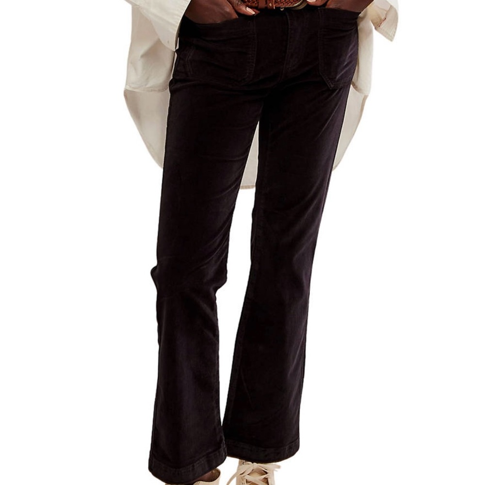 FREE PEOPLE HIGH TIME KICK FLARE Mid Rise Slim Fit Pants